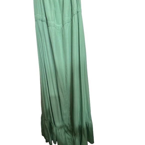 ANNA-KACI Frilled Ruffle Off The Shoulder Sage Green Maxi Dress. Sz: Medium - Picture 7 of 16